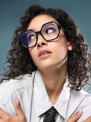 The Madame Geometric Sunglass - Onyx Black