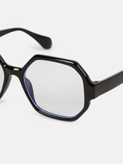 The Madame Geometric Sunglass - Onyx Black