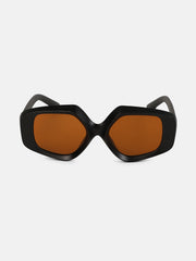 The Chonky-Matte Rectangular Sunglass - Coffee Brown