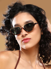 The Tilted-Bar Cateye Sunglass - Coffee Brown