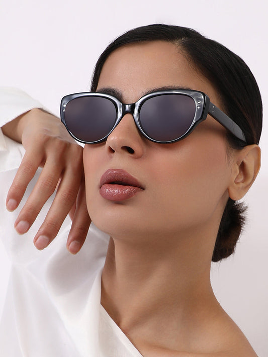The Nona Cateye Sunglass - Onyx Black