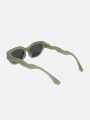 The Swirly Cateye Sunglass - Olive Green
