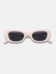 The Retro Rectangular Sunglass - Daisy White