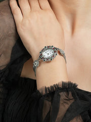 ساعة ستون تشينلينك أوفال - فضي عتيق