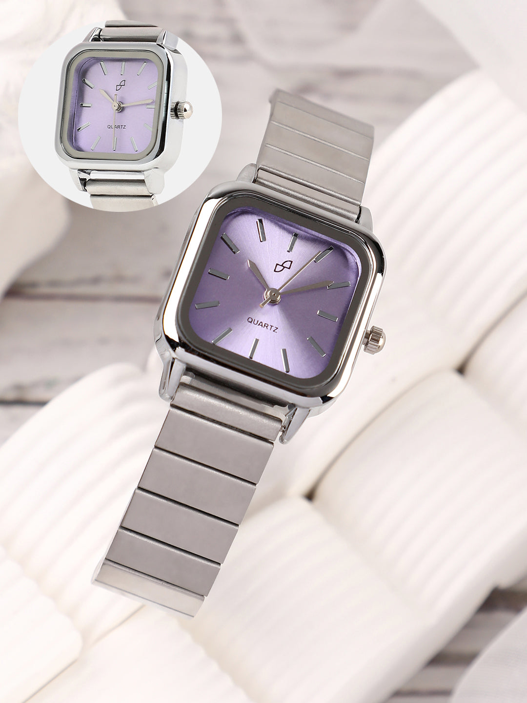 The Downtown Chain Square Watch - Iris Purple