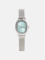 The Cosmopolis Mesh Rectangular Watch - Powder Blue
