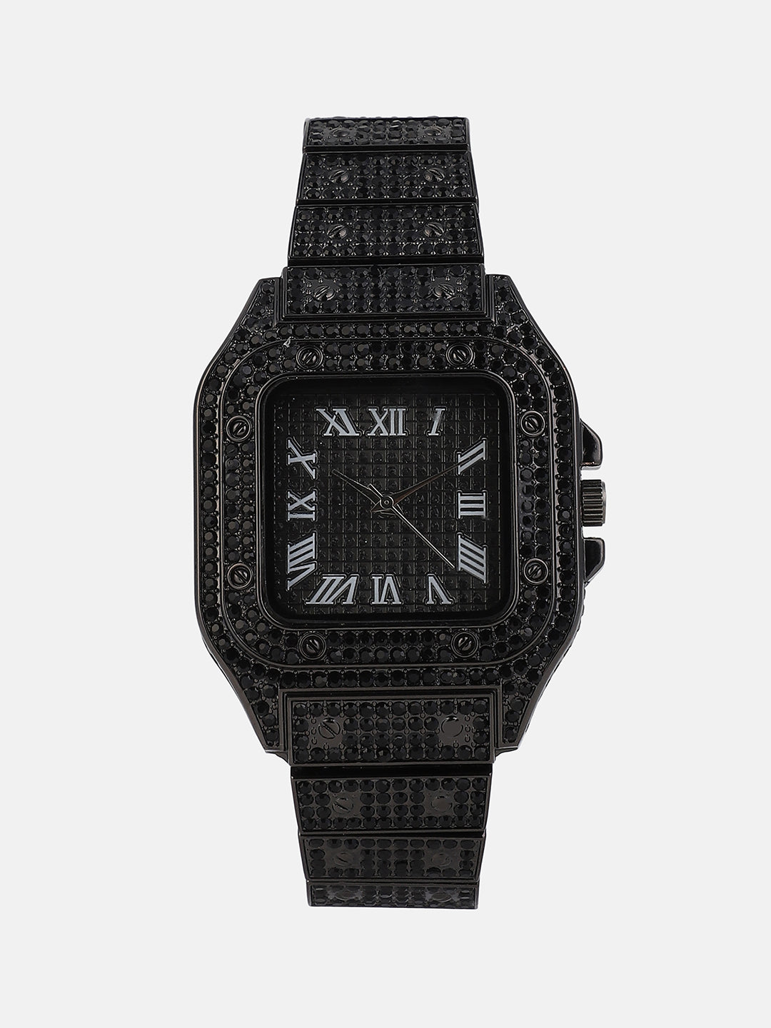 womens the bijou roman square watch midnight black hswc1274