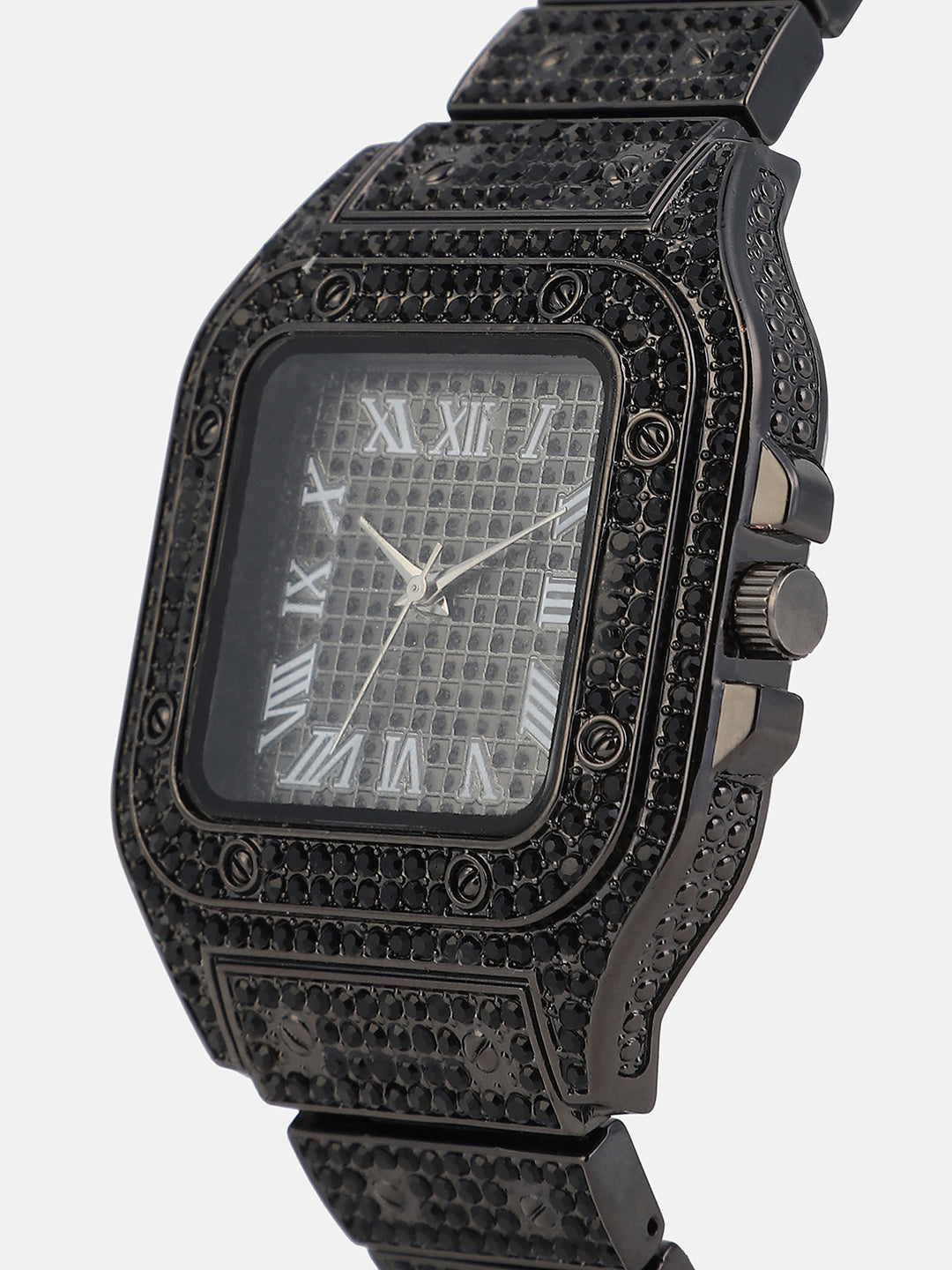 womens the bijou roman square watch midnight black hswc1274