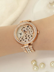 The Bijou Jaguer Round Watch - Rose Gold