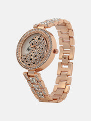 The Bijou Jaguer Round Watch - Rose Gold