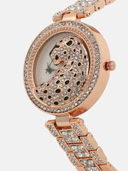 The Bijou Jaguer Round Watch - Rose Gold