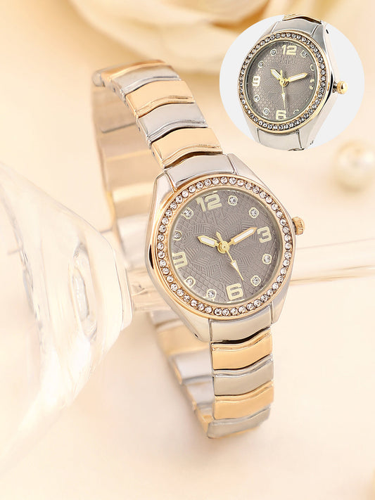 The Arch Chain Round Watch - Ash Brown