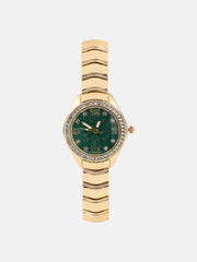 The Arch Chain Round Watch - Emerald Green