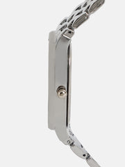 The Roman Torque Oblong Watch - Metallic Silver