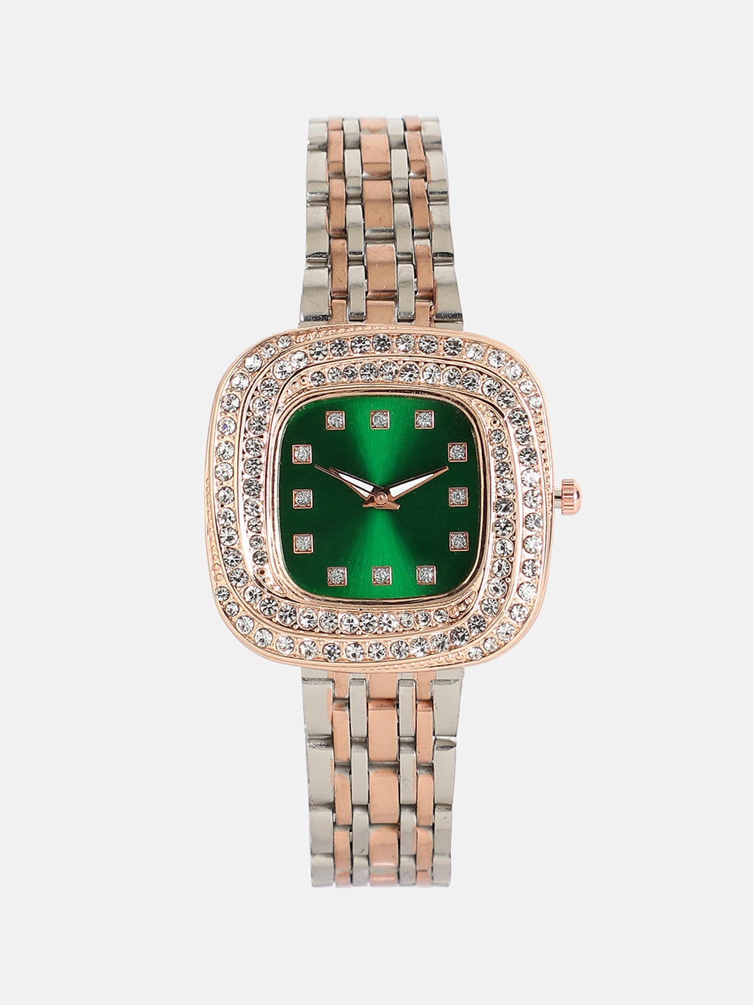 womens the jolie vortex square watch metallic silver rose gold hswc1316