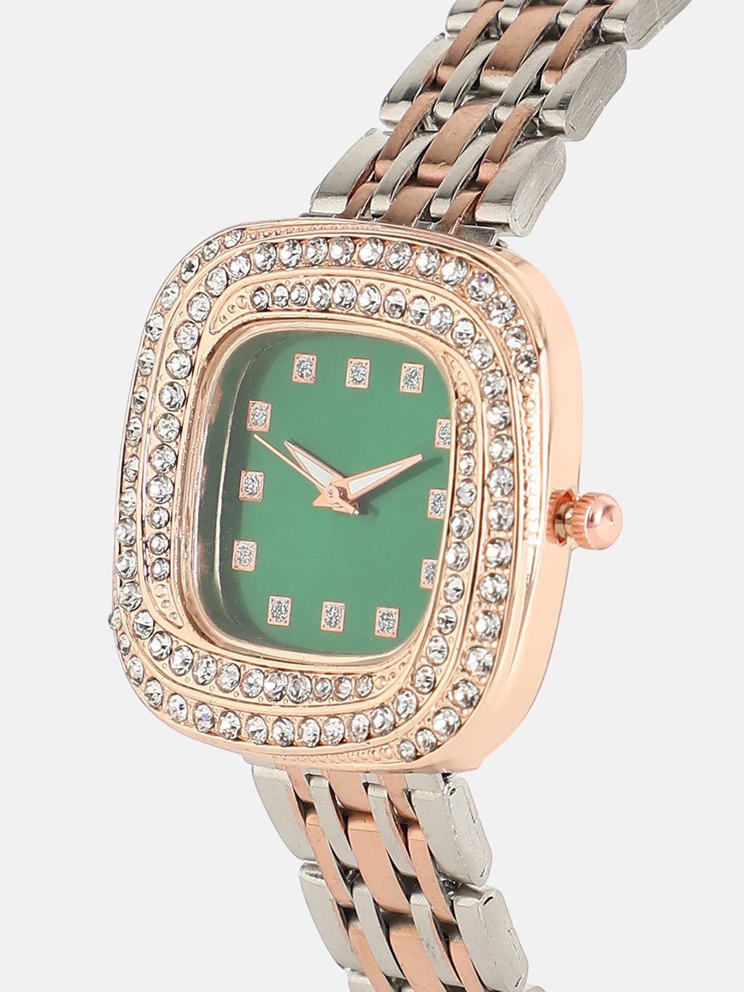 womens the jolie vortex square watch metallic silver rose gold hswc1316