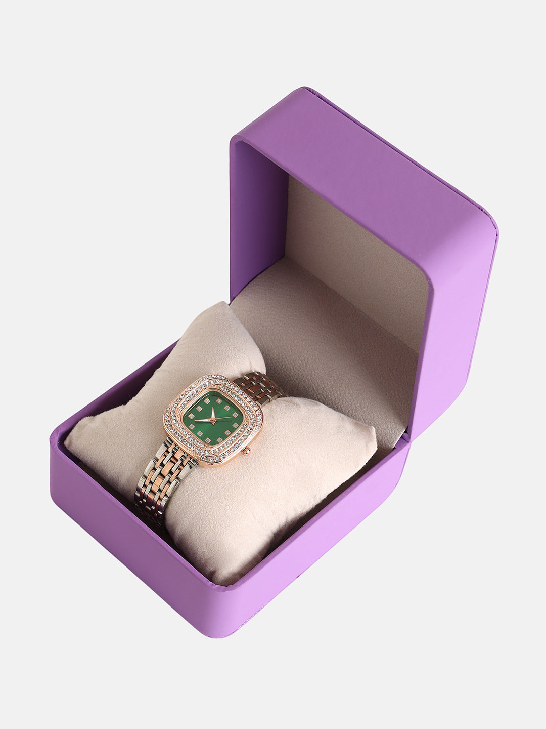 womens the jolie vortex square watch metallic silver rose gold hswc1316