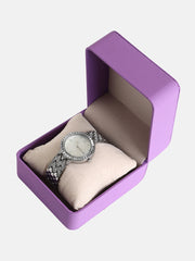 The Bijou Ophidian Round Watch - Metallic Silver