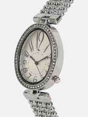 The Lumex Dotted Oval Watch - Metallic Silver