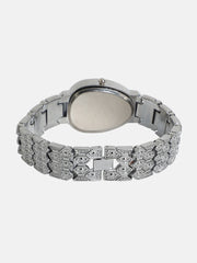 The Ophidian Gem Oval Watch - Metallic Silver