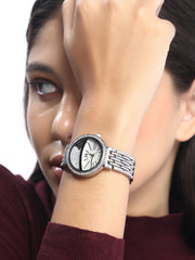 The Horizon Bijou Round Watch - Metallic Silver
