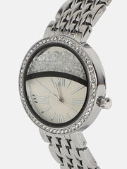 The Horizon Bijou Round Watch - Metallic Silver