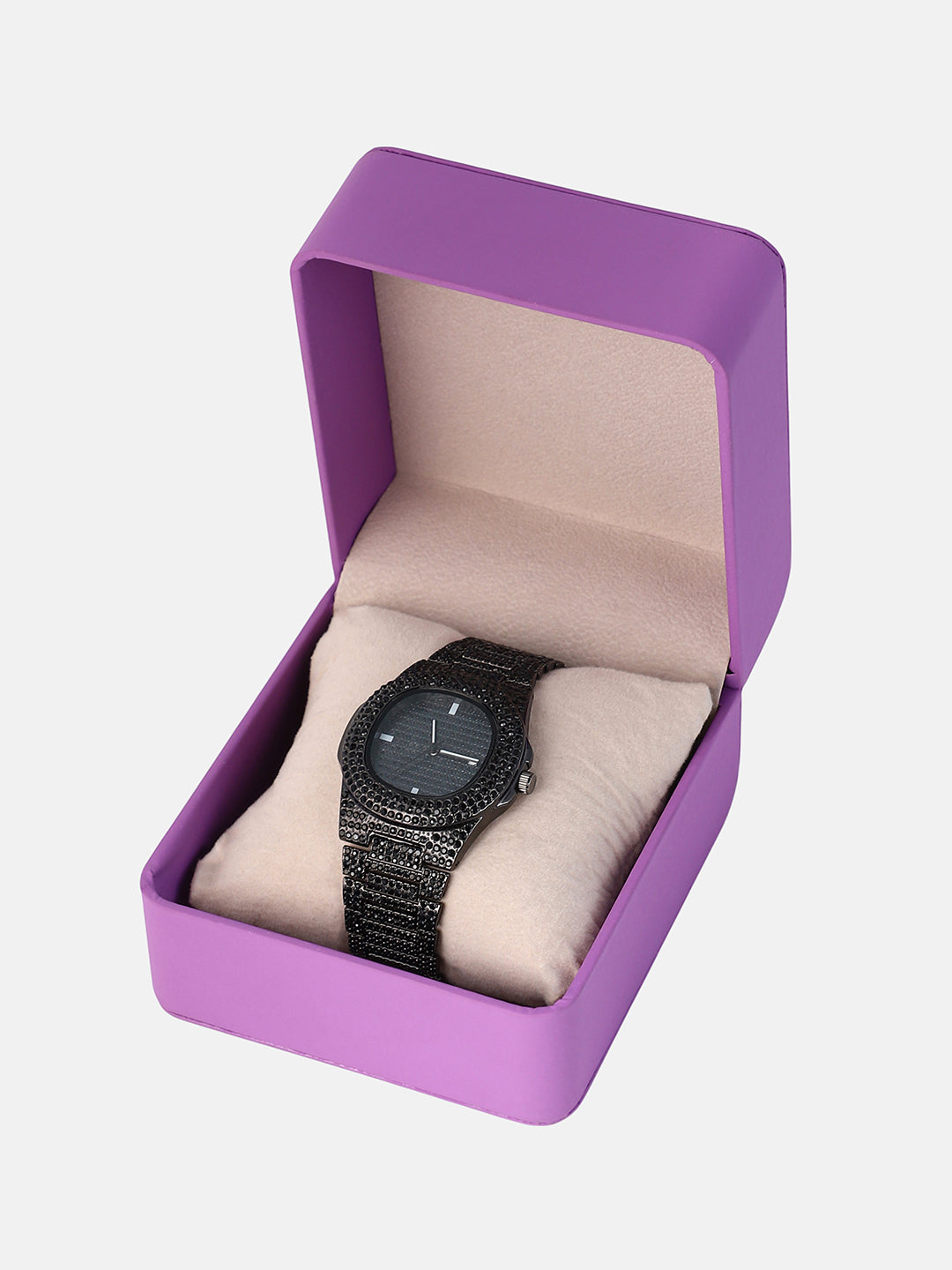 womens the bijou cirqe cushion watch onyx black hswc1424