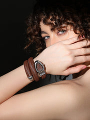 The Aurora Wrap Oval Watch -  Classic Brown