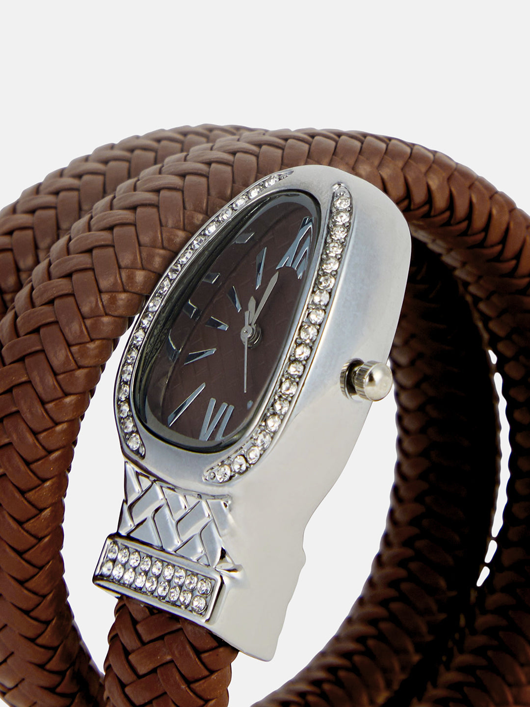 The Aurora Wrap Oval Watch -  Classic Brown