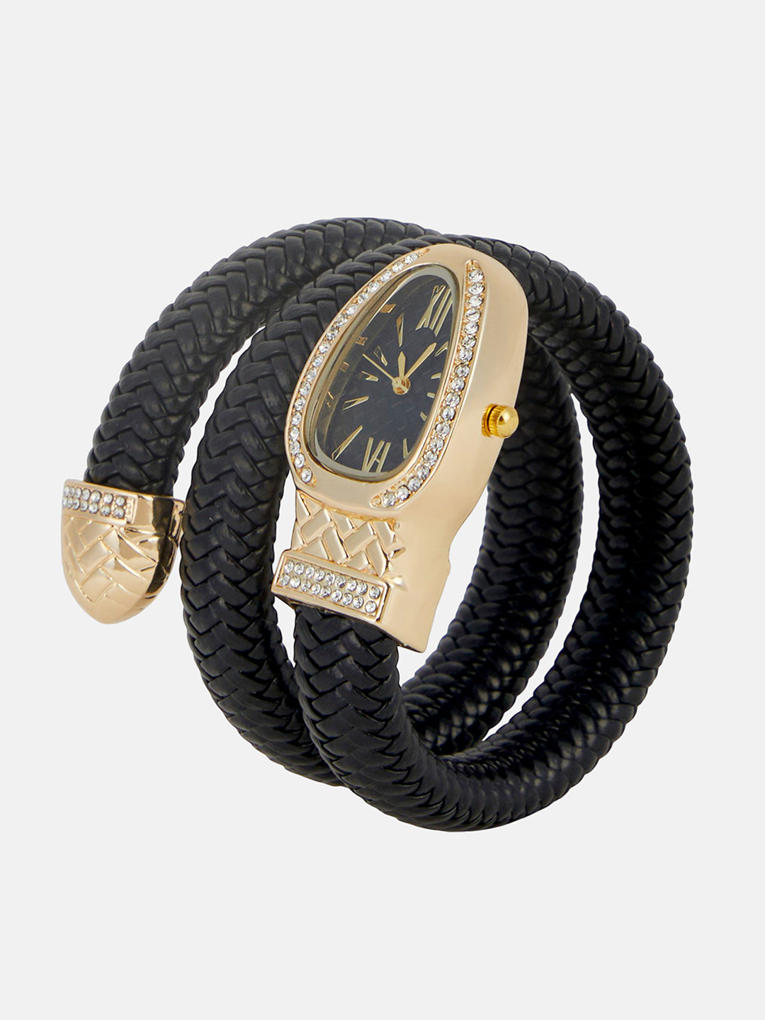 The Aurora Wrap Oval Watch -  Onyx Black