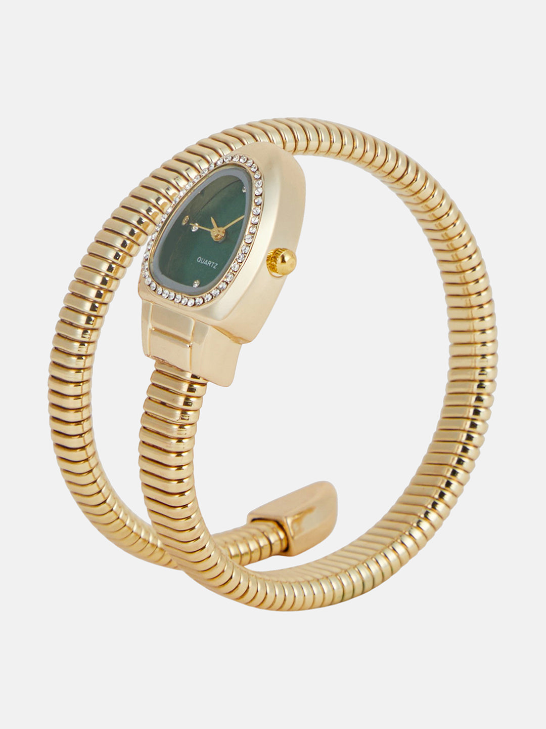 The Aurelia Gem Wrap Oval Watch -  Emerald Green