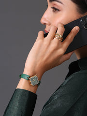 The Bloom Dial Watch - Emerald Green