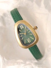 The Sunray Oval Watch - Olive Green
