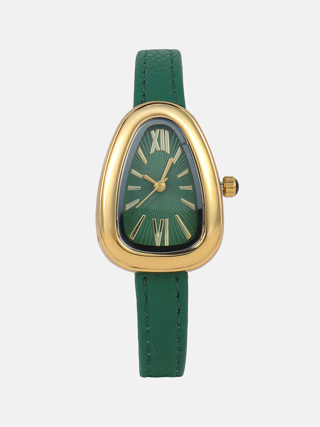 The Sunray Oval Watch - Olive Green