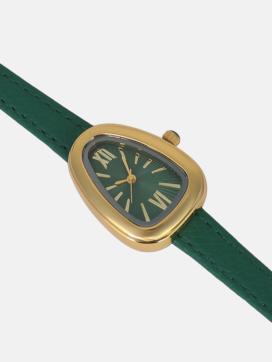 The Sunray Oval Watch - Olive Green