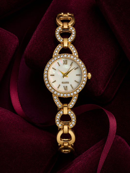 The Celeste Crystal Bracelet Watch - Gold