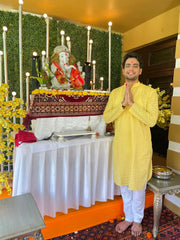 Men Yellow Chikan Kurta with Churidar ( JOKP 561 Yellow )