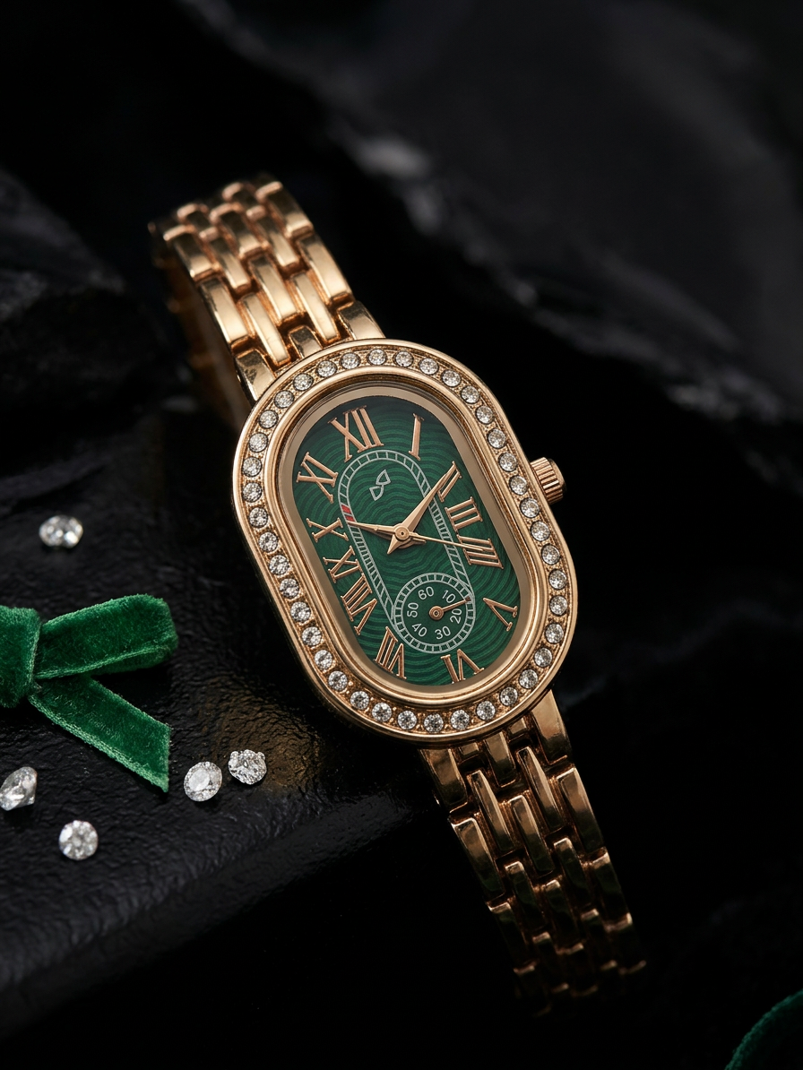 the embellished roman oval watch hswc6101