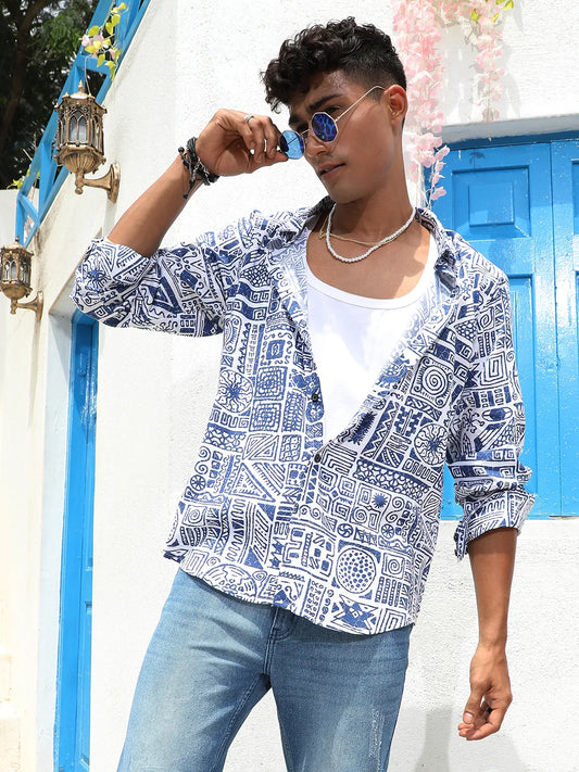 Contrast Aztec Shirt