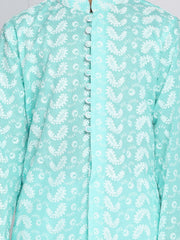Vastramay - Boys' Chikankari Green Kurta