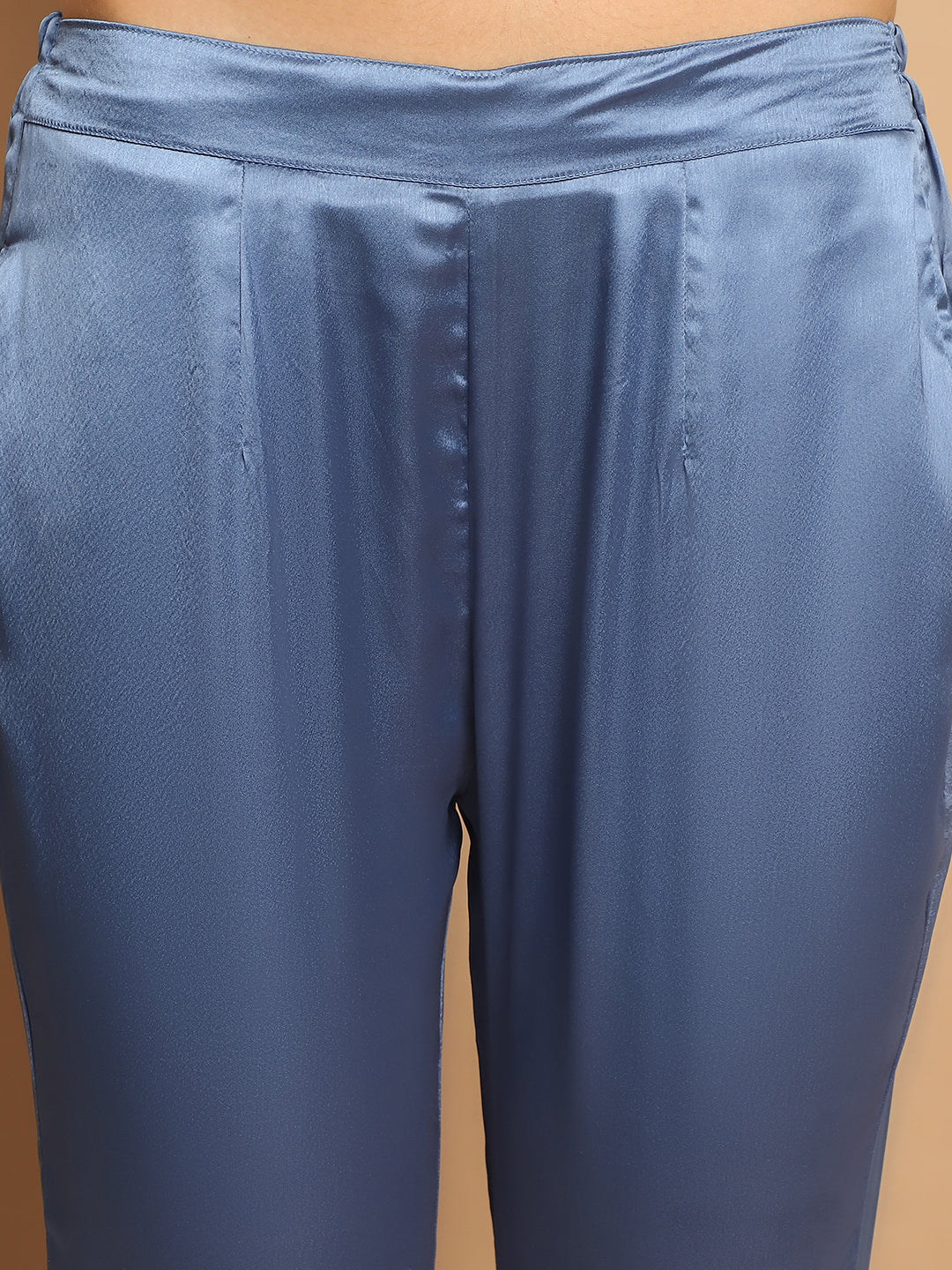 Womens Embroidered A Line Top And Trouser With Belt Injncs