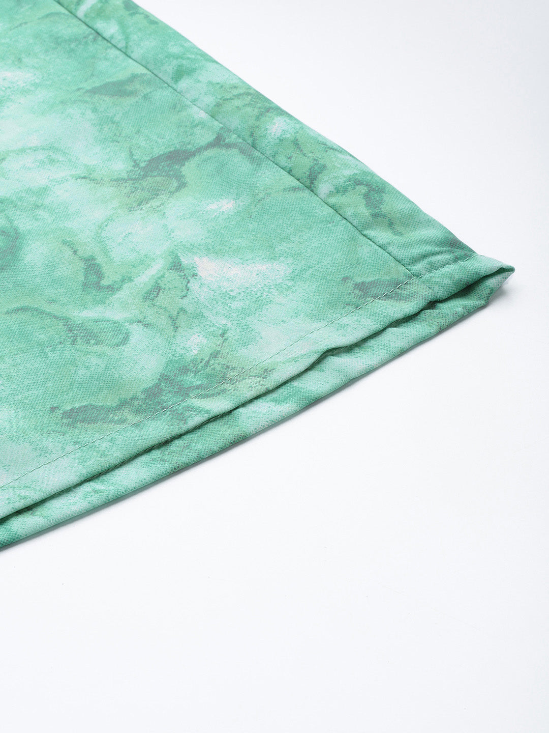 Women Green Printed Crop Top With Palazzos