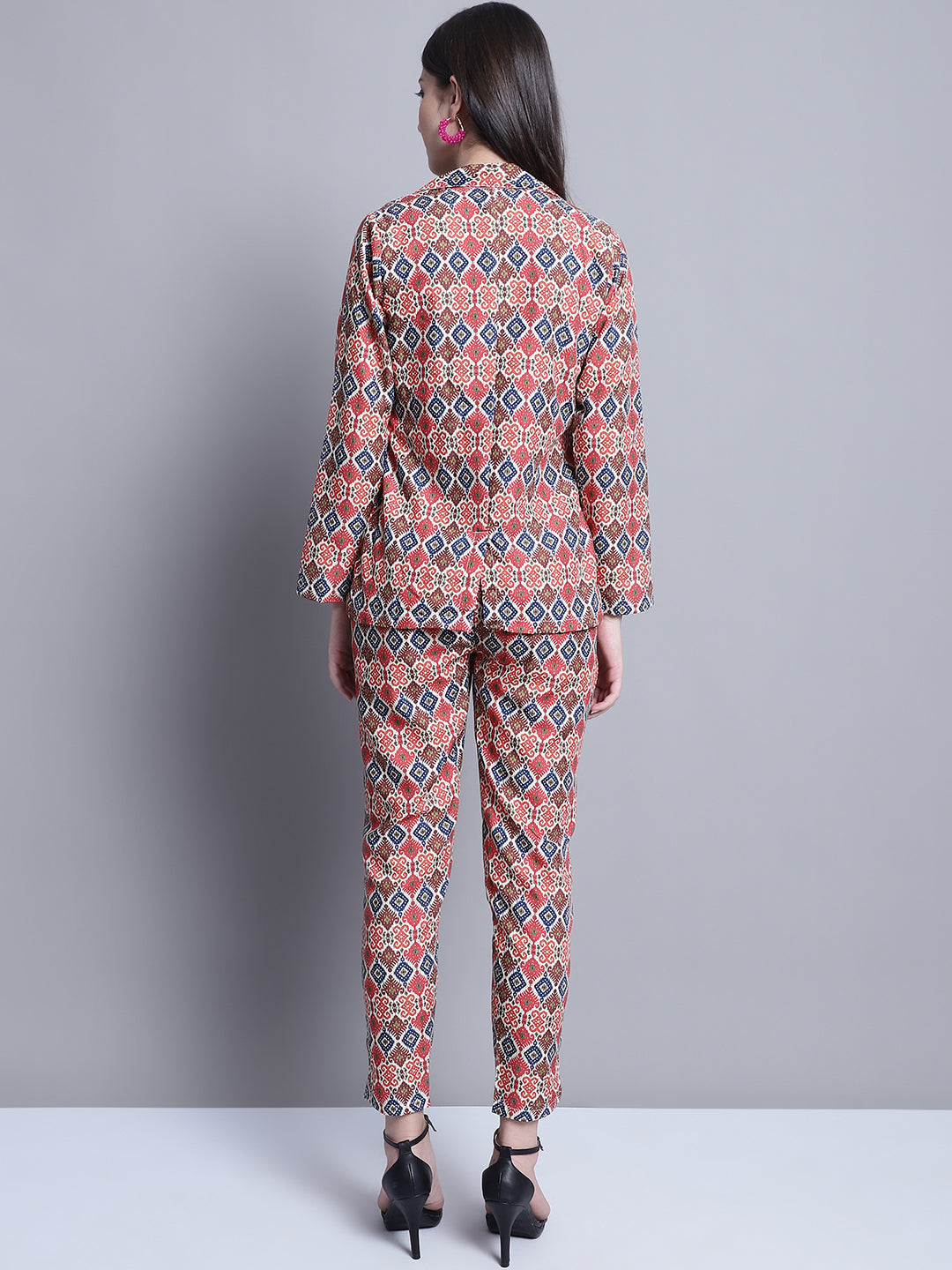 Womens Digital Printed Crop Top And Jacket Set