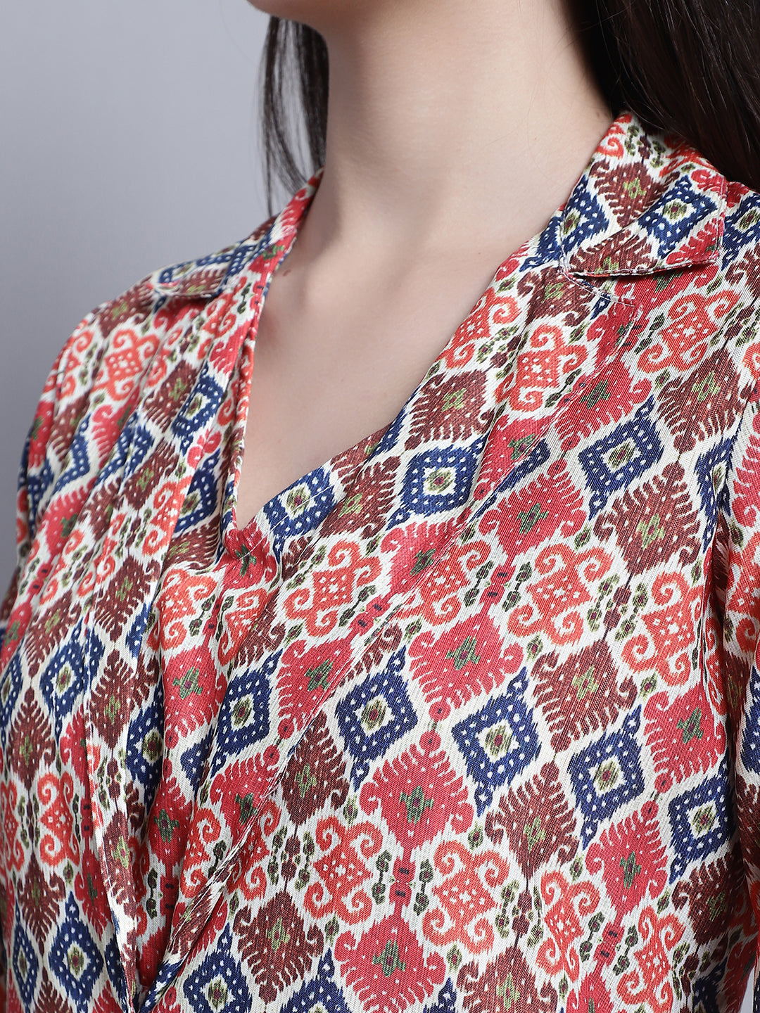 Womens Digital Printed Crop Top And Jacket Set
