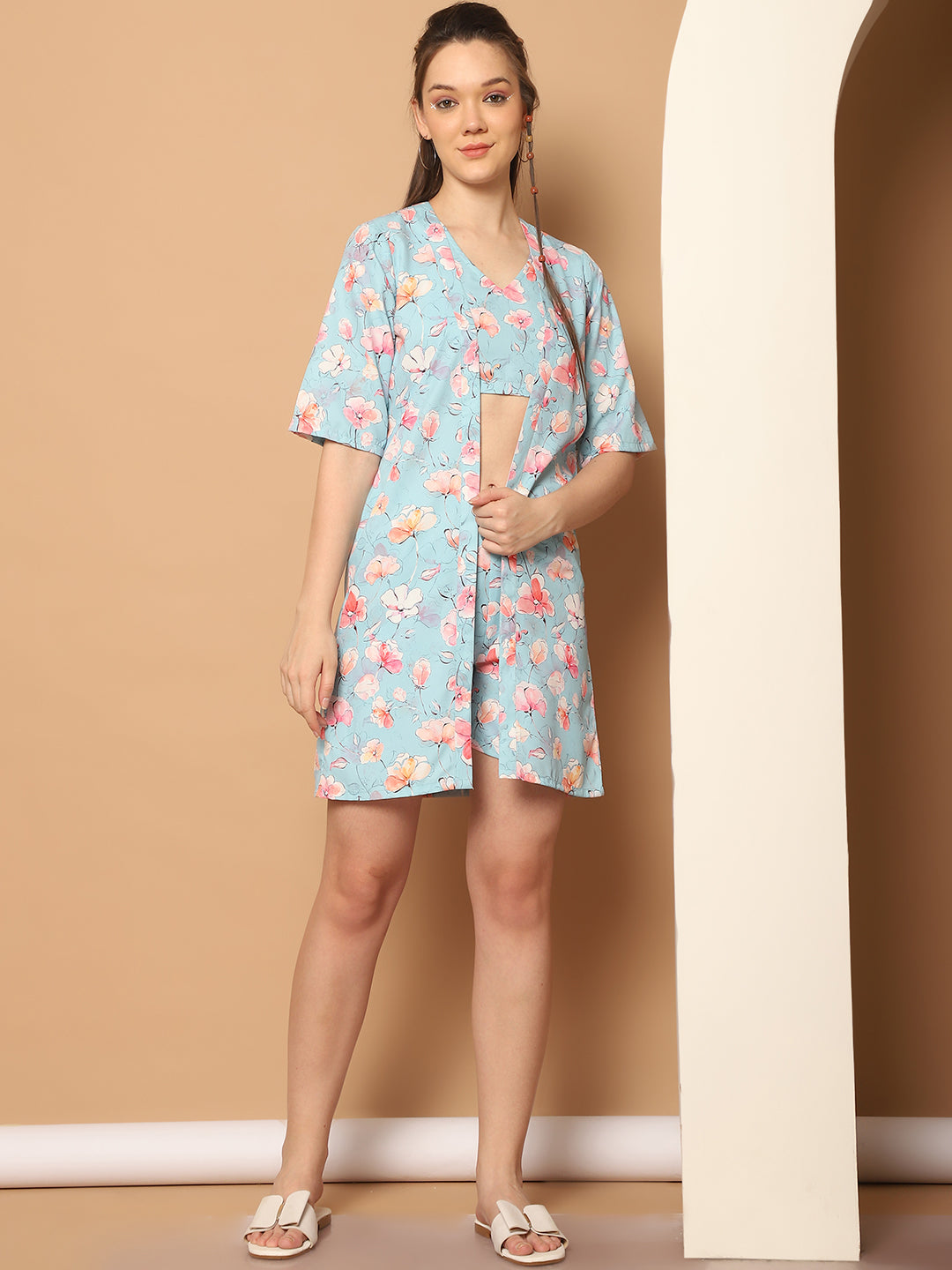 Printed Top With Shorts Shurg