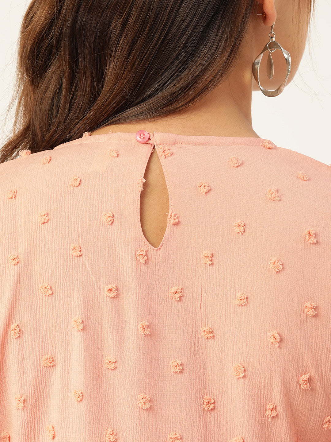 Women Georgette Puff Sleeves Tiered Dress 1