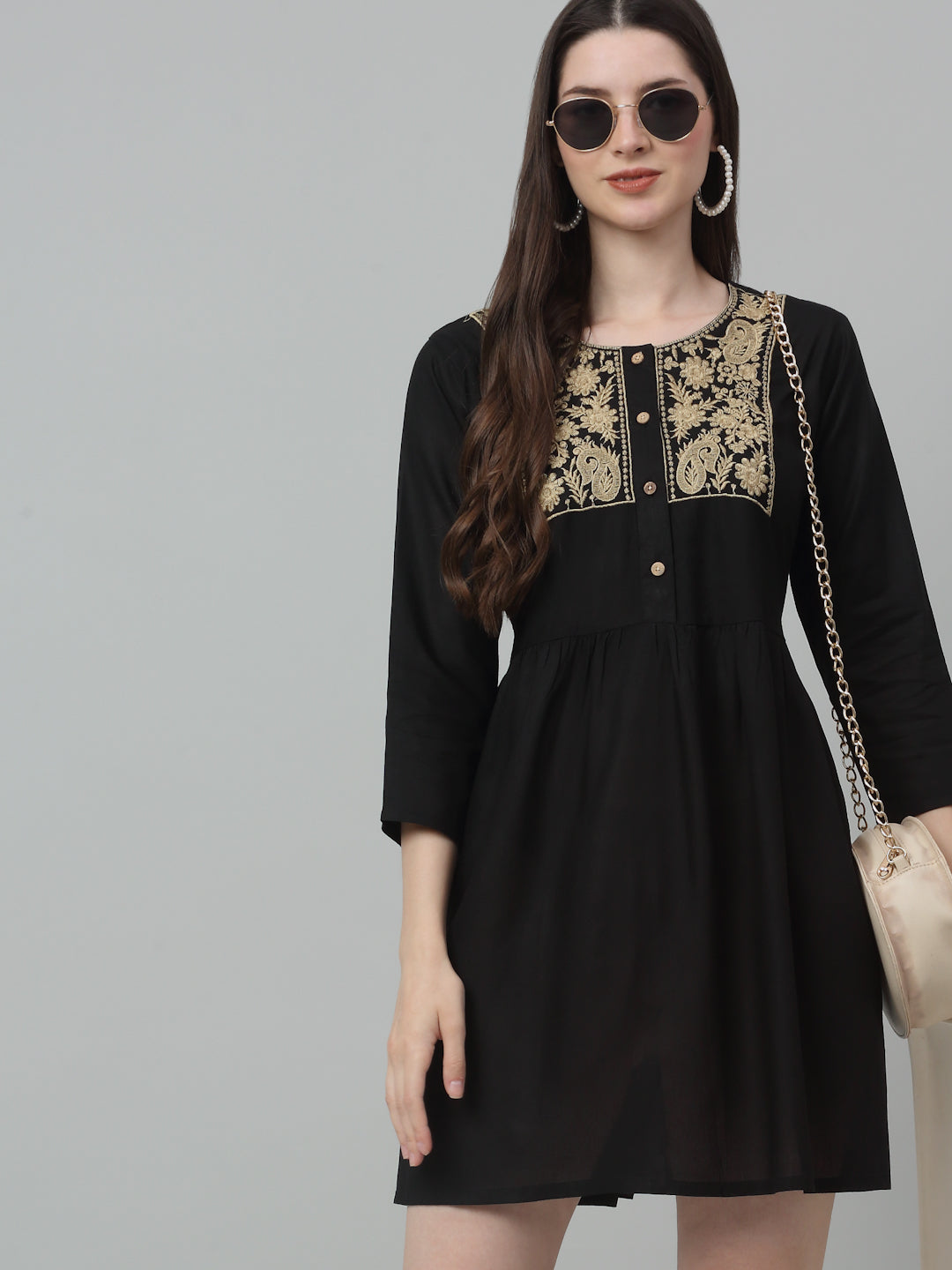 Womens Embroidered A Line Dress