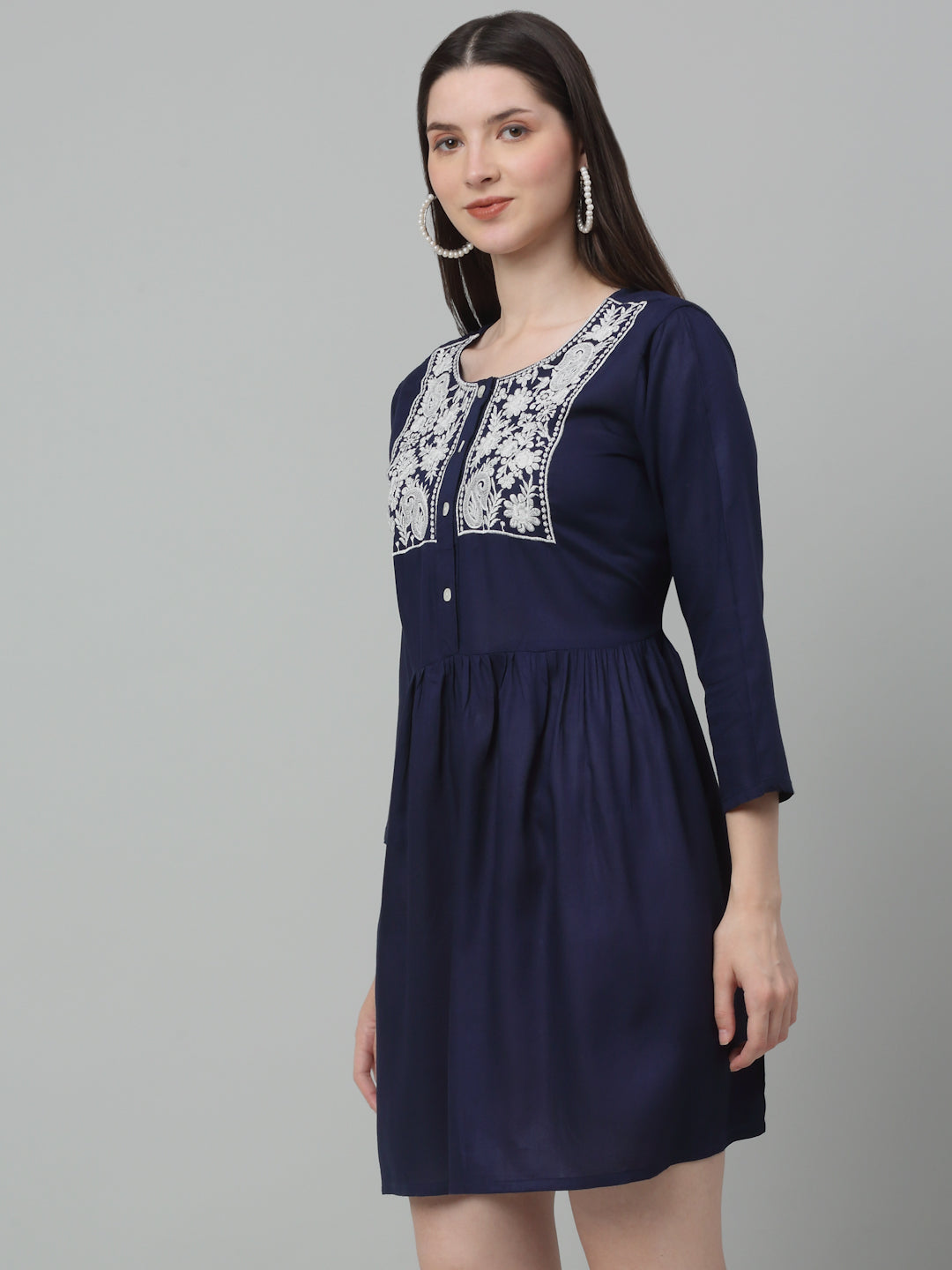 Womens Embroidered A Line Dress