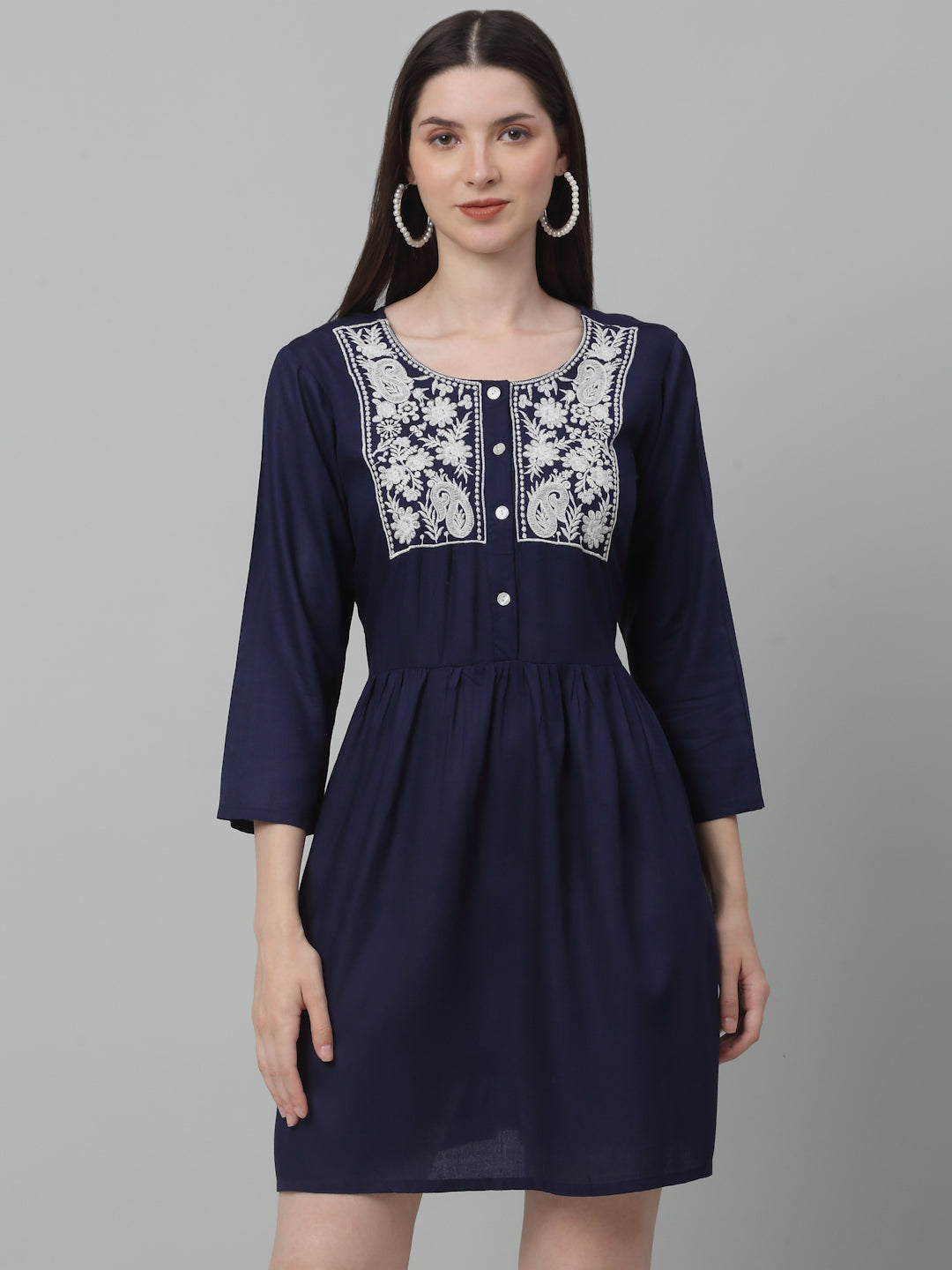 Womens Embroidered A Line Dress