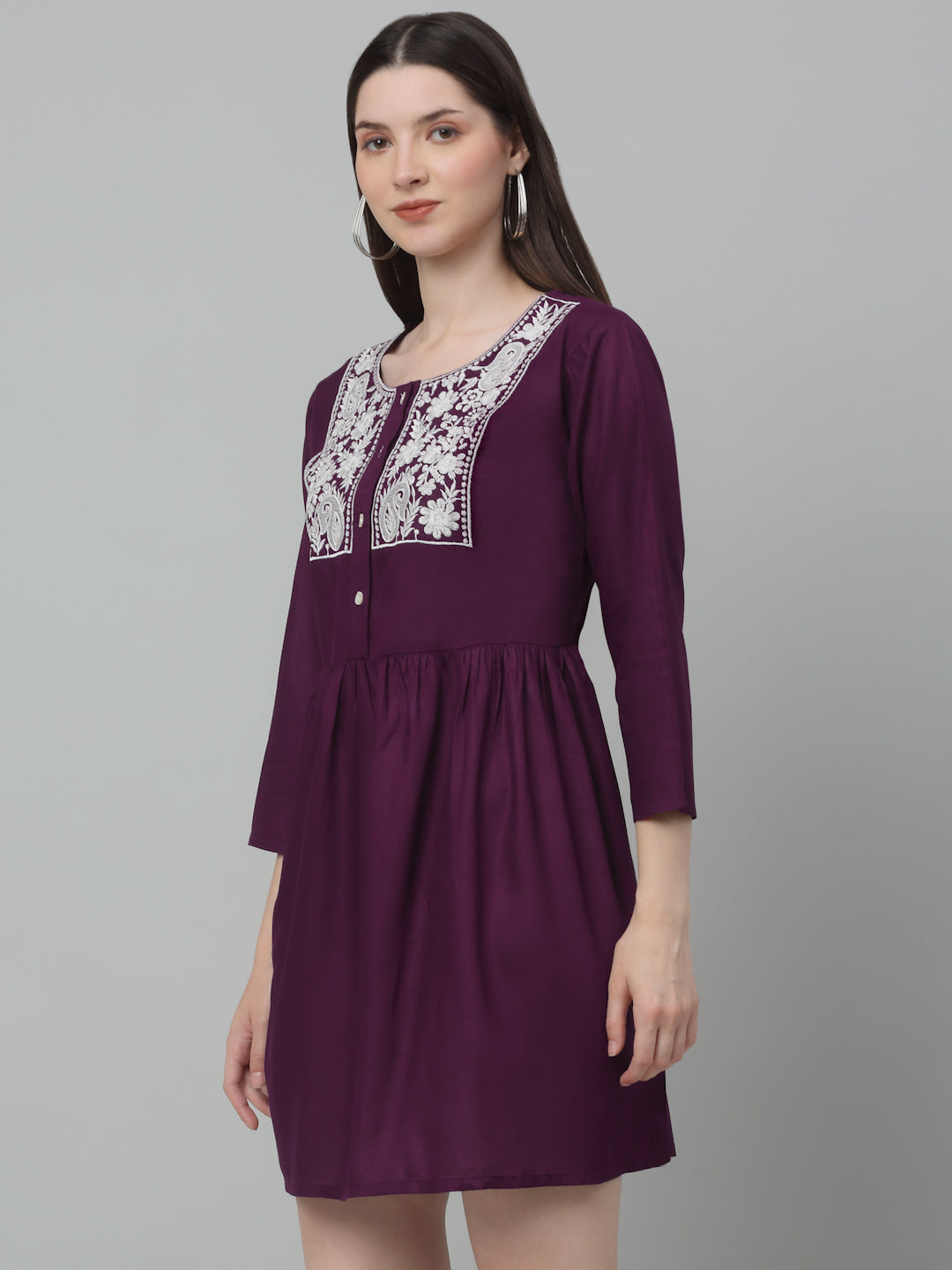 Womens Embroidered A Line Dress